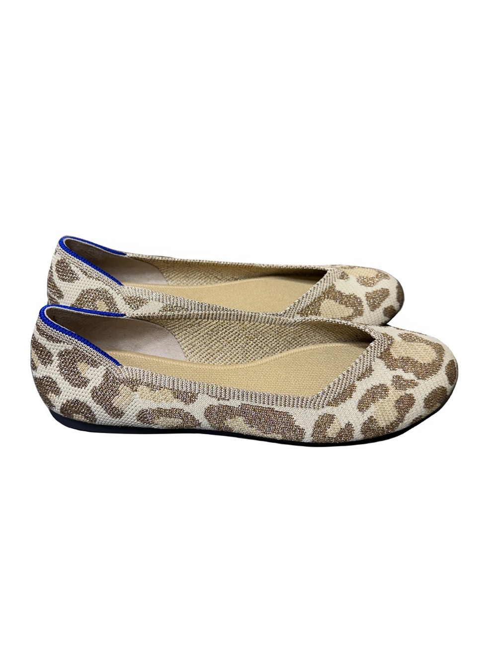 Rothy’s Shimmer Cat Cheetah Print Flats Size 8.5